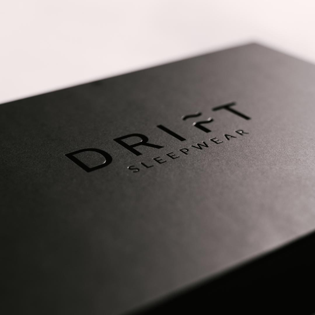 Luxury black gift box for Drift Sleepwear mens pyjama brand
