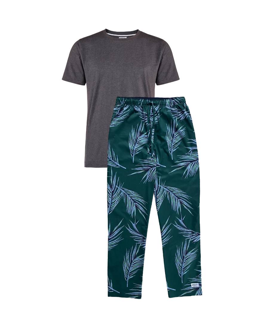 Green nature pyjama bottoms set men