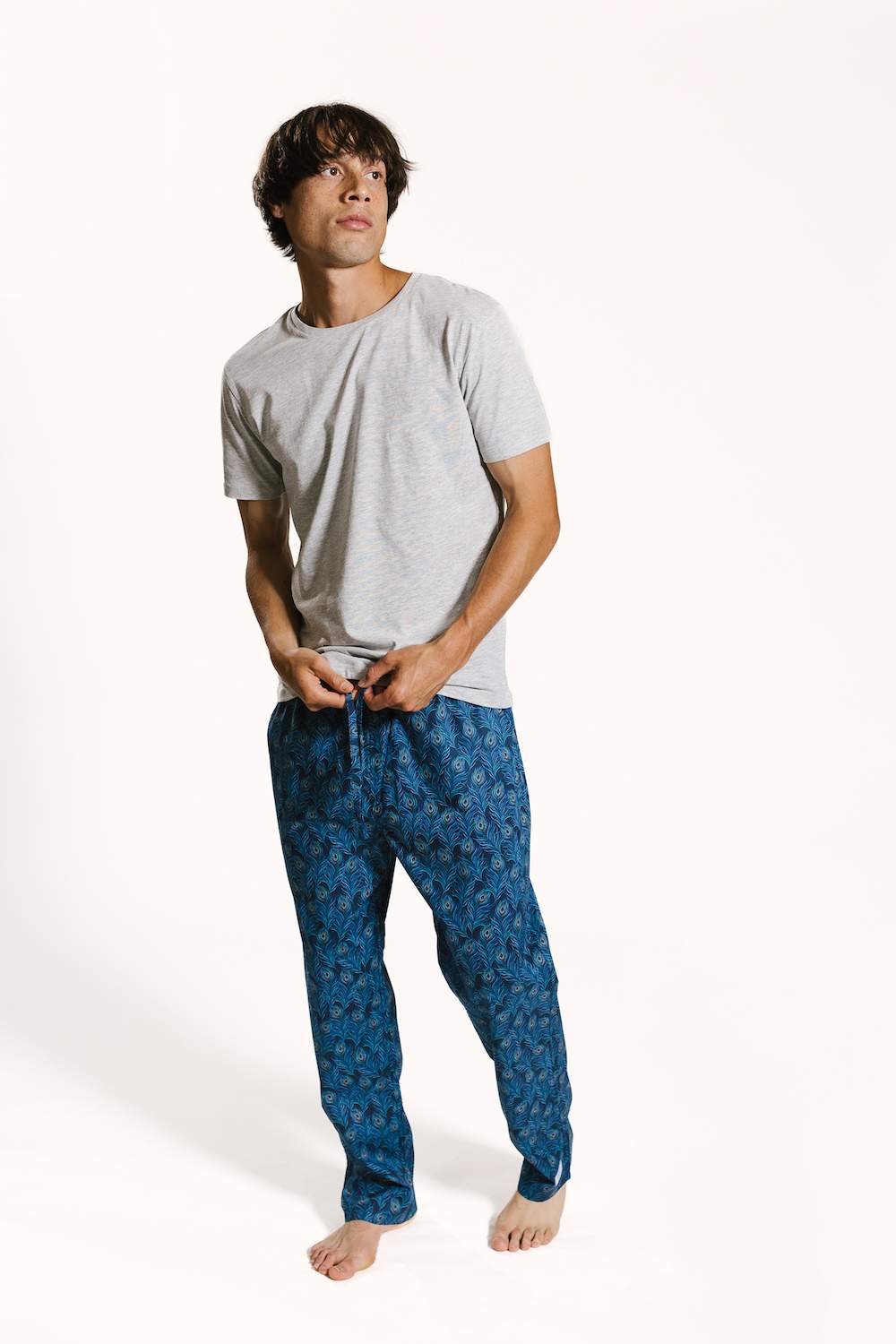 Hera Peacock Print Mens PJ Bottoms