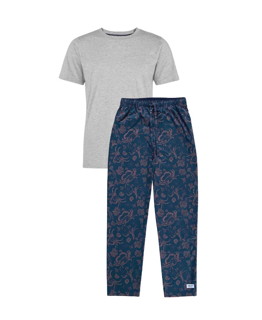 Blue nature beach pyjama set for men