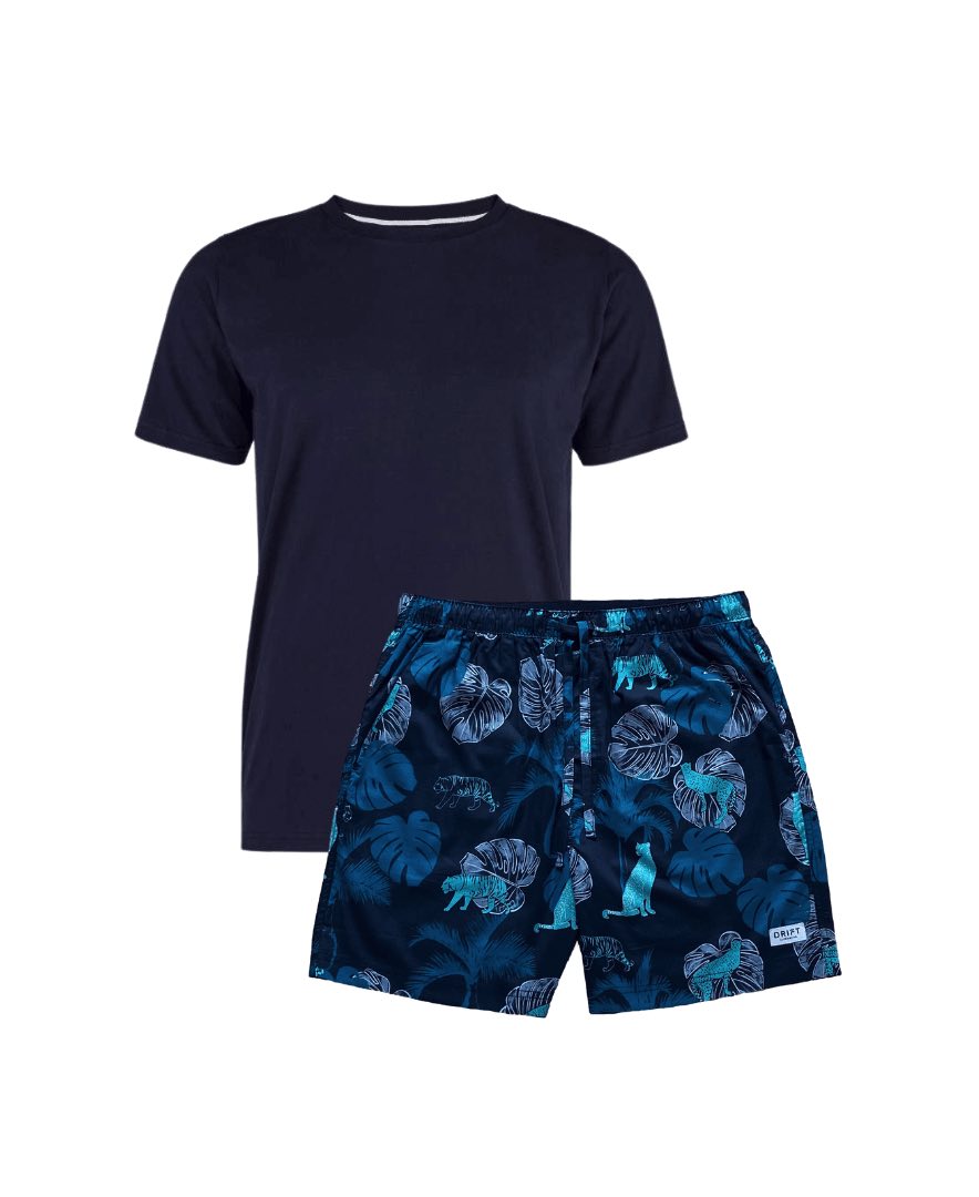 Blue Nature Pyjama Shorts for men