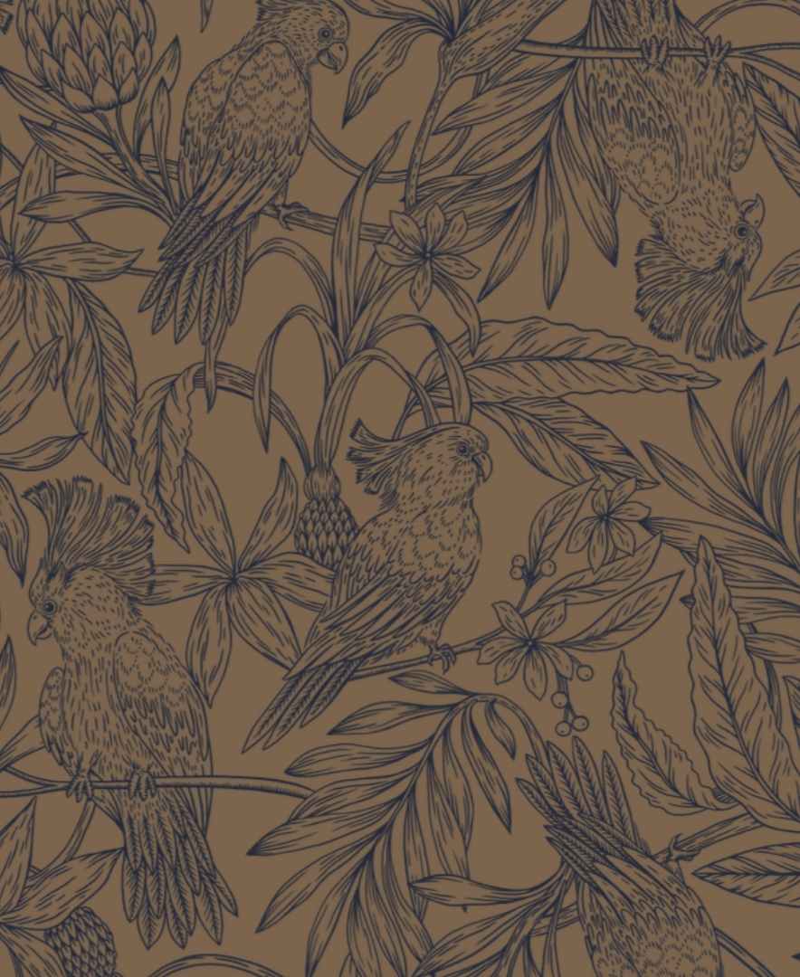 Moluccan Cockatoo line printed pyjamas for men