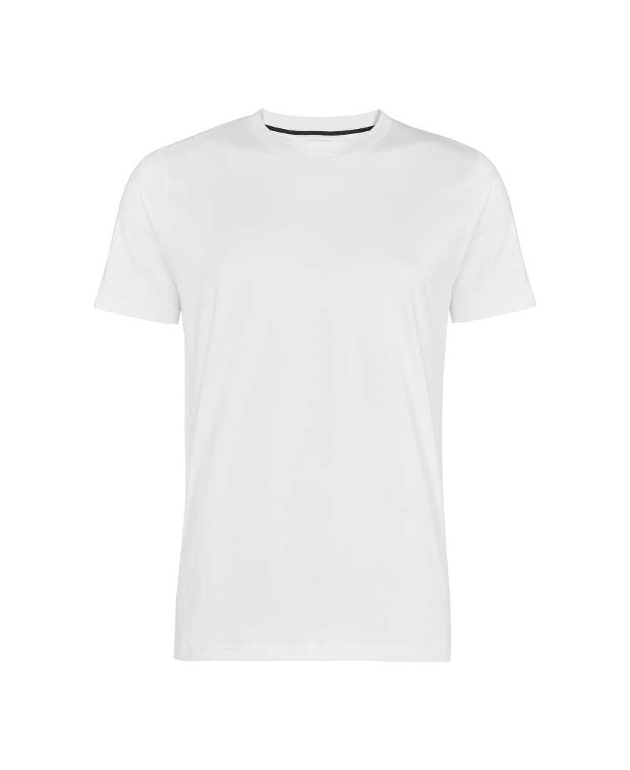 Classic white organic cotton t-shirt flat lay