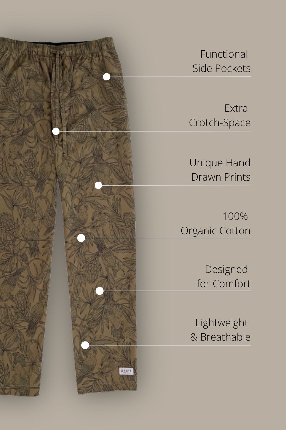 Moluccan Cockatoo Pyjama Bottoms Set