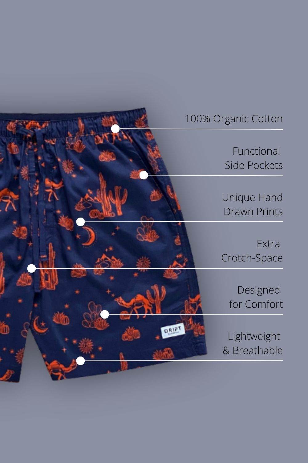 Kalahari Night Pyjama Shorts for Men