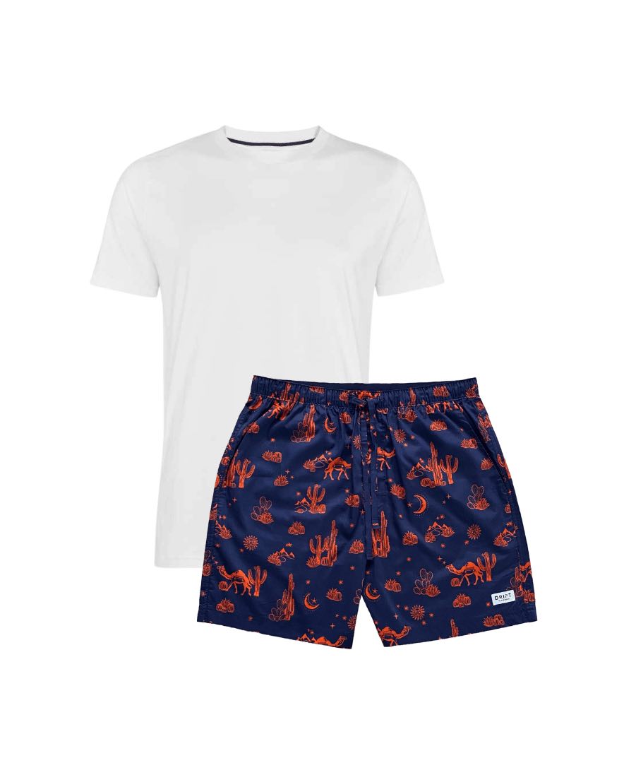 Kalahari Night Pyjama Shorts White T-shirt