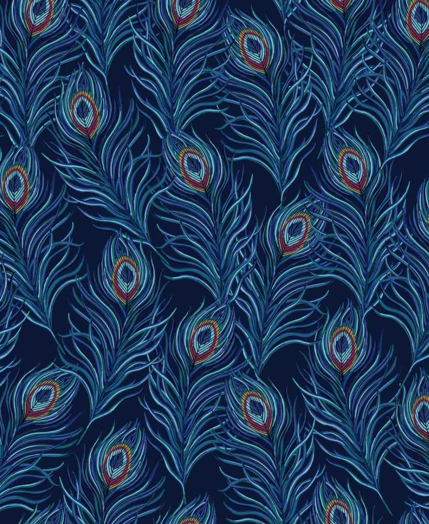 Hera peacock blue print