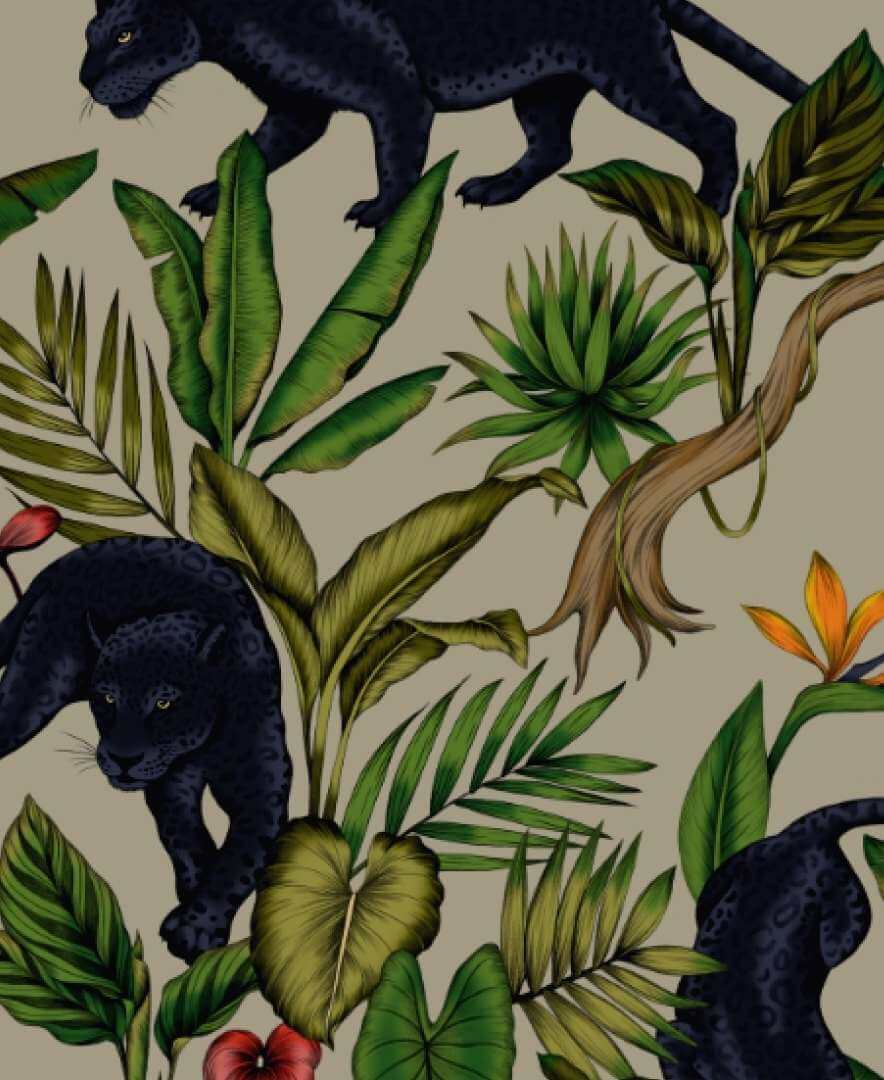 Kabini King black panther jungle printed sleepwear