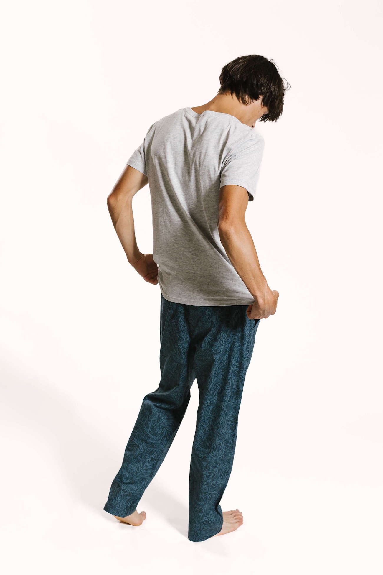 Midnight garden organic cotton pyjama trousers for men