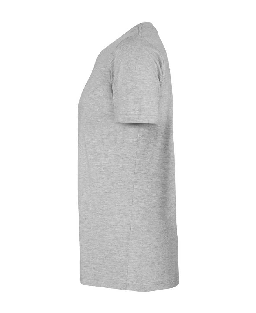 Classic light grey organic cotton pyjama t-shirt flat lay side profile