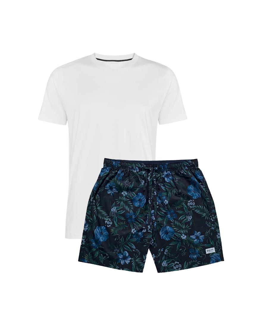 midsummer bloom printed pyjama shorts set